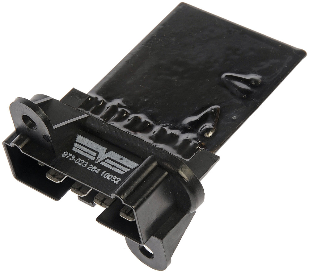 Dorman 973-025 front view showing compact resistor housing and easy fit