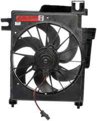 Dorman condenser fan front view showing complete assembly and fit benefits