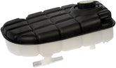 Dorman front coolant reservoir front view showing exact fit and installation benefit