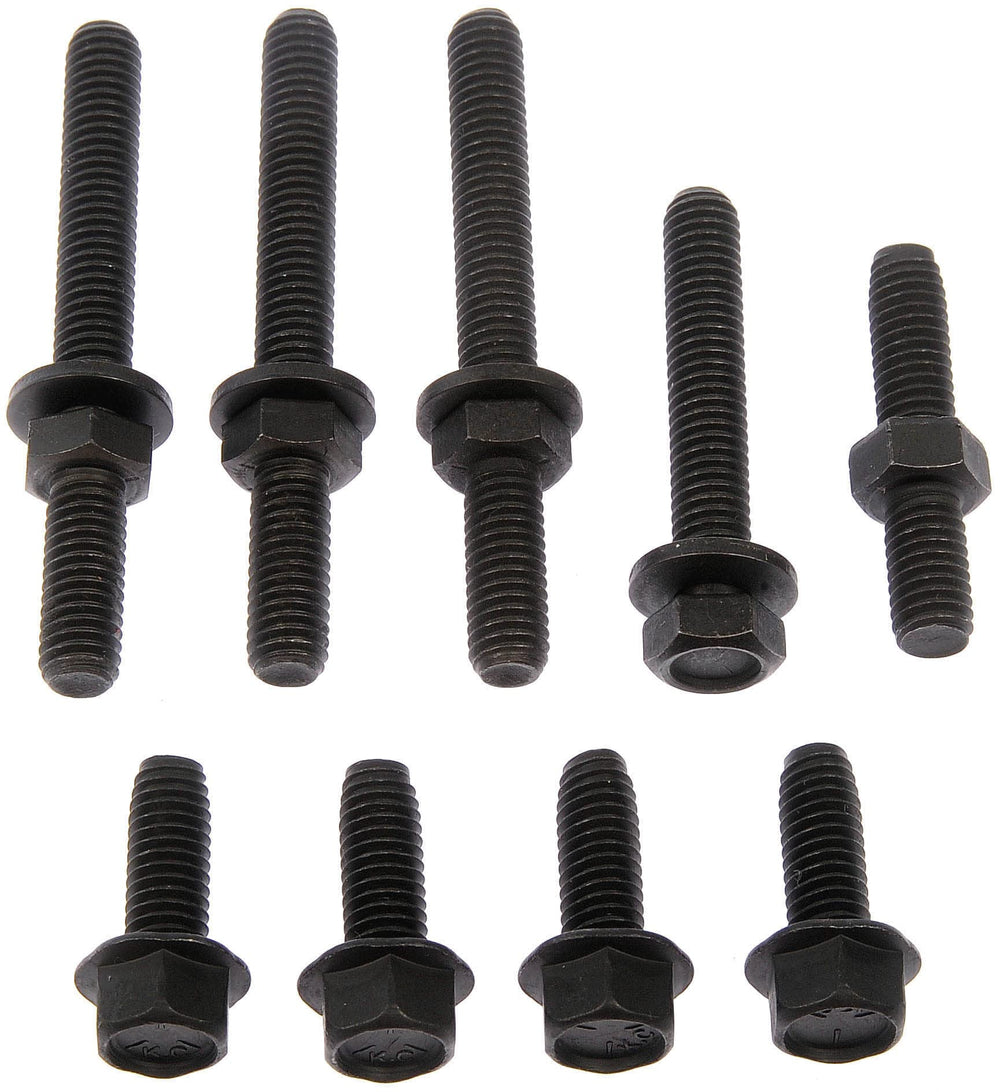 Dorman exhaust manifold hardware kit front view showing contents and fit assurance