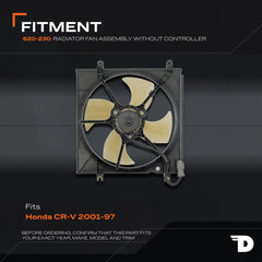 Dorman fan blade detail with balanced blades to reduce vibration and noise