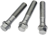 Dorman front wheel hub bolt front view showing head design and secure fit benefit