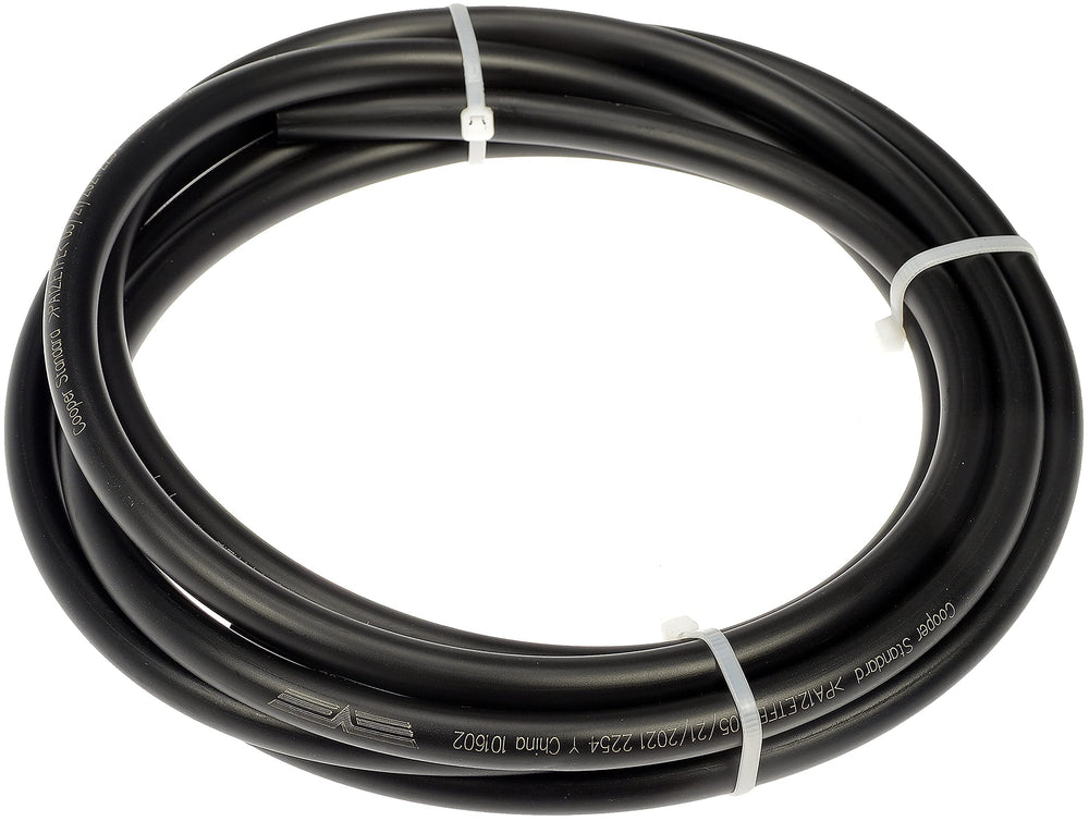 Dorman fuel line front view showing clean 3/8 inch tubing and clear length benefit