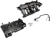 Dorman intake manifold front view showing port layout and improved design benefits
