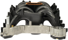 Dorman intake manifold front view showing fit and alignment benefit