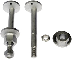 Dorman kit installed on vehicle control arm, restores caster and camber adjustability