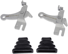 Dorman parking brake lever kit front view showing coated metal for corrosion protection and reliable fit