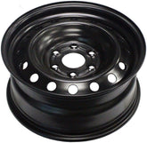Dorman steel wheel front view showing lug pattern and clean finish for reliable replacement