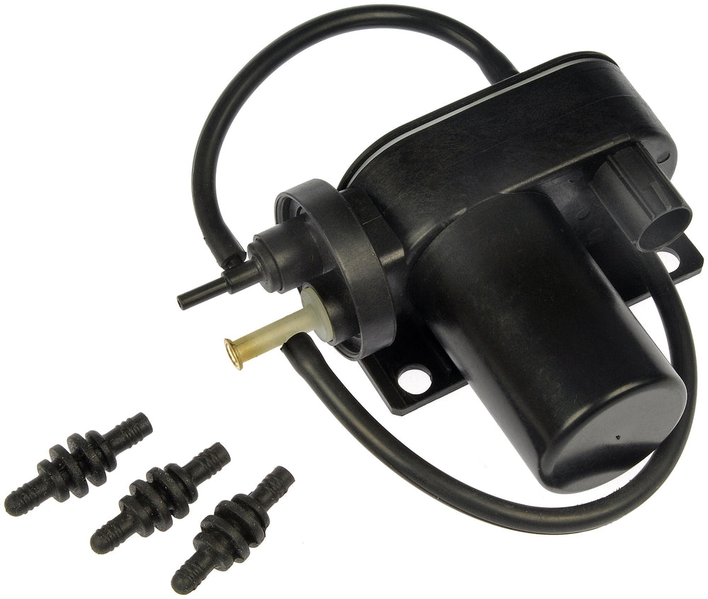 Dorman vacuum pump front view showing mounting points and robust construction for reliable fit