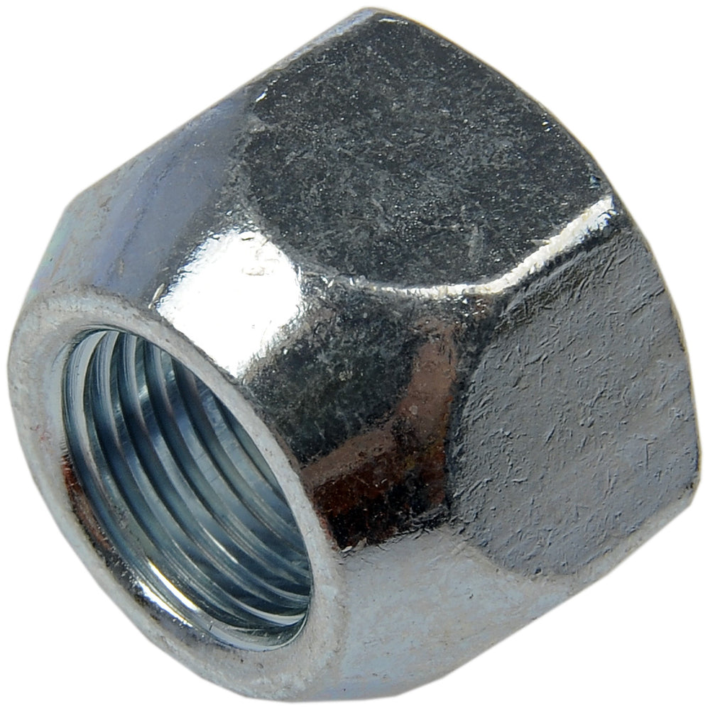 Dorman wheel nut front view showing hex head and durable finish for secure fastening