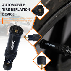 DORNATA deflating tire on sand for improved traction benefit