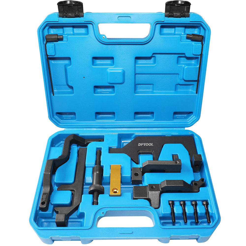 DPTOOL front packaging timing kit showing complete set with case and labels, reliable storage