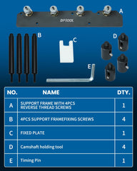 DPTOOL close-up of precision adapters matching BMW injector dimensions for secure fit