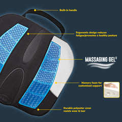 Dr. Scholl's side cutaway of memory foam layers showing contouring support