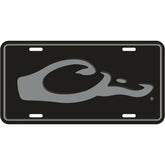 Drake Waterfowl front view license plate showing logo and rugged finish for outdoor style