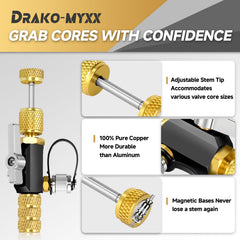 Drako-Myxx close-up of stem tip demonstrating secure core grip