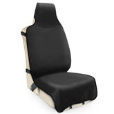 DREAMANIA front seat cover flat lay shows full-size protection benefit
