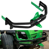 dreamdragon front bumper mounted on mower showing improved rear protection