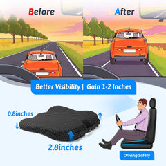Dreamer Car cushion installed on driver's seat improving comfort while driving