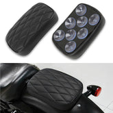 DREAMIZER front view of black diamond pillion pad showing sleek profile and comfort
