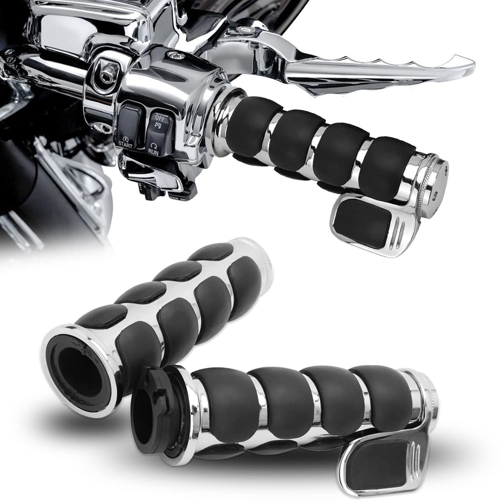 DREAMIZER front view chrome grips showing polished finish and contrast rubber for classic look