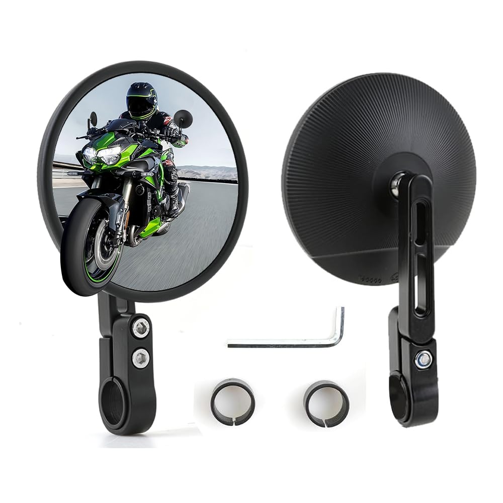 DREAMIZER front view mounted mirror showing full rear coverage benefit