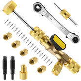 Dreyoo valve core remover front view showing brass nut and sealing O-ring for leak prevention