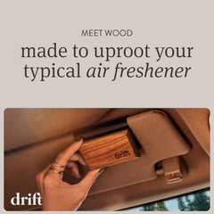 drift mounted on visor inside car demonstrating subtle scent placement and odor control