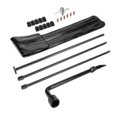 Dr.Roc front view of spare tire tool kit showing compact pouch and tools for easy storage