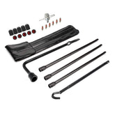 Dr.Roc front view of spare tire tool kit showing compact bag and tools, reliable replacement