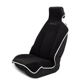 Dryva front view on car seat showing full coverage and protection by Dryva