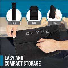 Dryva installed on an SUV seat protecting upholstery from spills and sweat