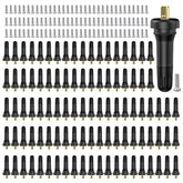 Dueilgo front packaging 100pcs valve stems showing bulk value and compatibility