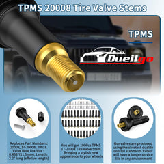 Dueilgo valve stem installed on rim demonstrating secure sensor seating benefit
