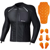 DUHAN front view of mesh jacket showing ventilated panels and quick-zip convenience