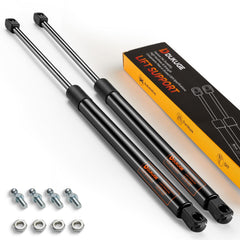Dukuge front view of two 20-inch gas struts showing matched pair and finish for reliable support