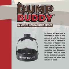 Dump Buddy closeup hinge and knob detail from Dump Buddy for easy tightening