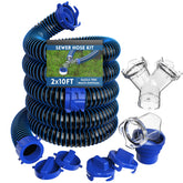 DUMPMAN front packaging showing complete sewer hose kit and components for fast setup