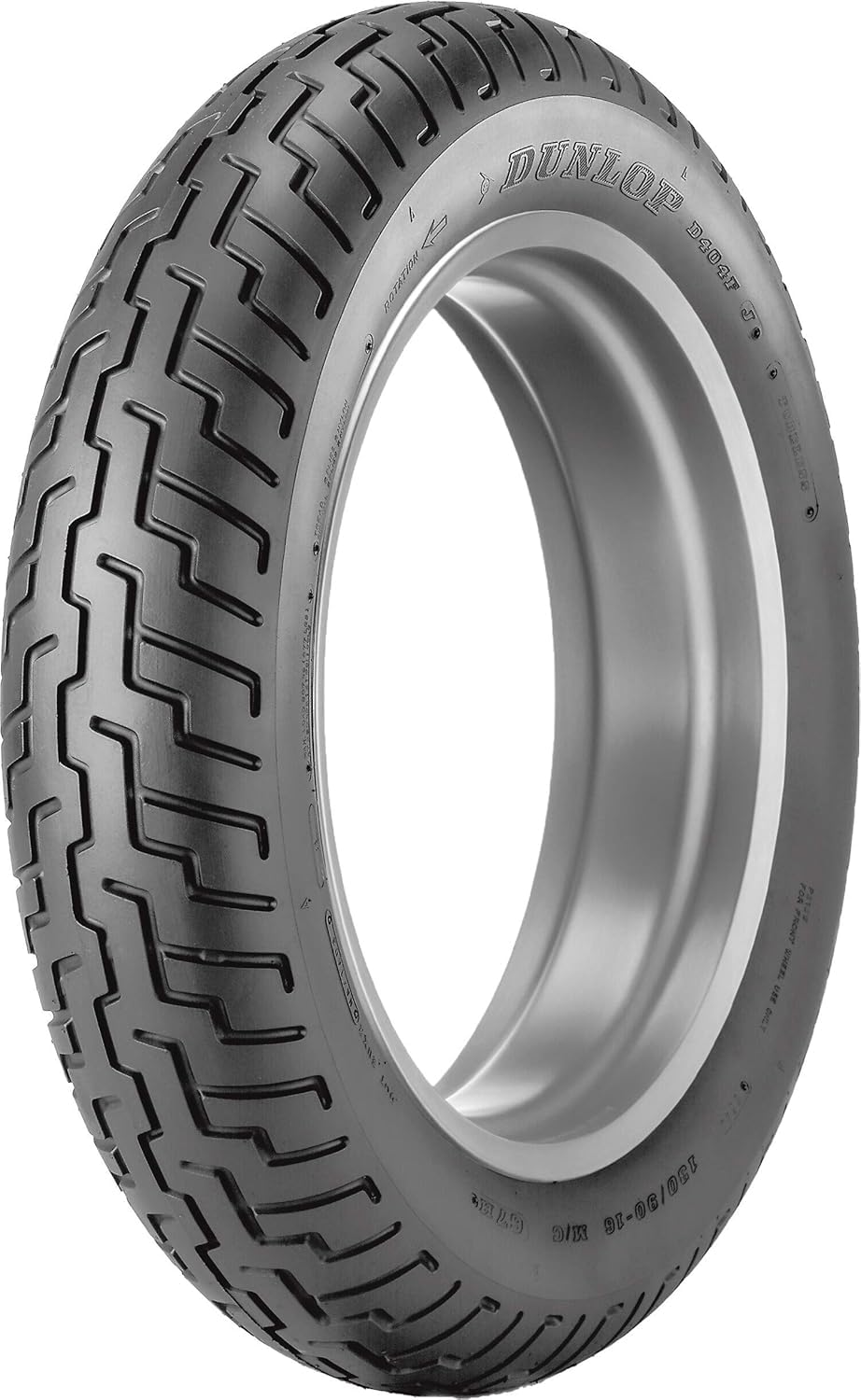 DUNLOP D404 front tire showing full face and tread for reliable grip