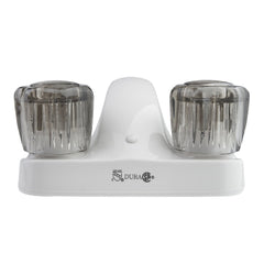 Dura Faucet aerator stream detail showing steady 1.2 GPM flow