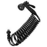 Dura Faucet front view showing compact black exterior sprayer benefit quick rinses