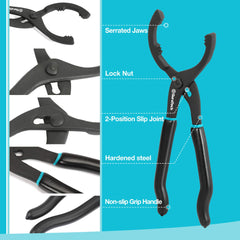 DURATECH pliers serrated jaws close-up showing secure grip benefit