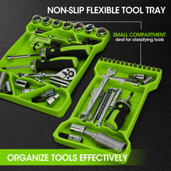 DURATECH small tray closeup corner grid holding sockets and nuts securely