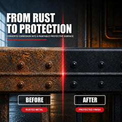 DWIL converted rust close-up showing smooth black protective polymer finish
