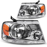 DWVO headlight assembly front view showing chrome housing and clear lens, ensures factory look