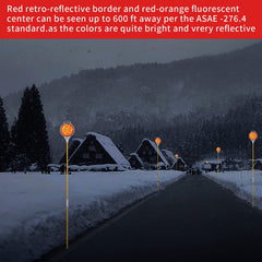 DXSIGN markers installed along snowy driveway demonstrating plow guidance benefit