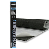 Dynamat Dynaliner front sheet showing full dimensions and coverage benefit