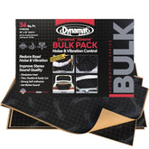 Dynamat front pack showing nine large sheets and branding, showcases complete kit benefit