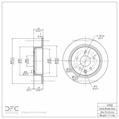 Dynamic Friction Company rotor side profile highlighting even thickness and balance benefits