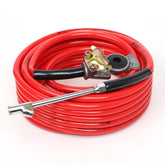 Dynamic Power front view of red 50' hose kit showing full assembly and benefit of visibility